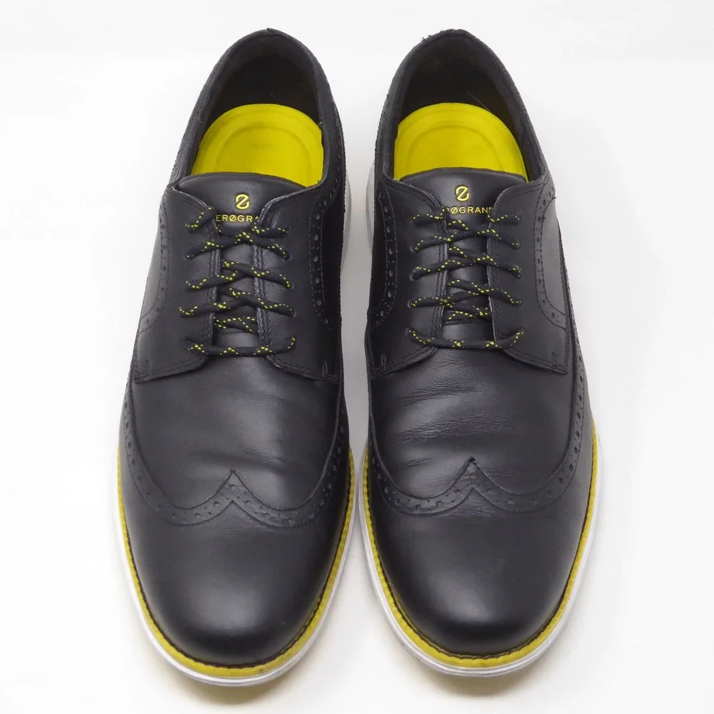 Cole Haan Men OriginalGrand Wingtip Golf Oxford Shoe Navy Blue Leather C33682 13